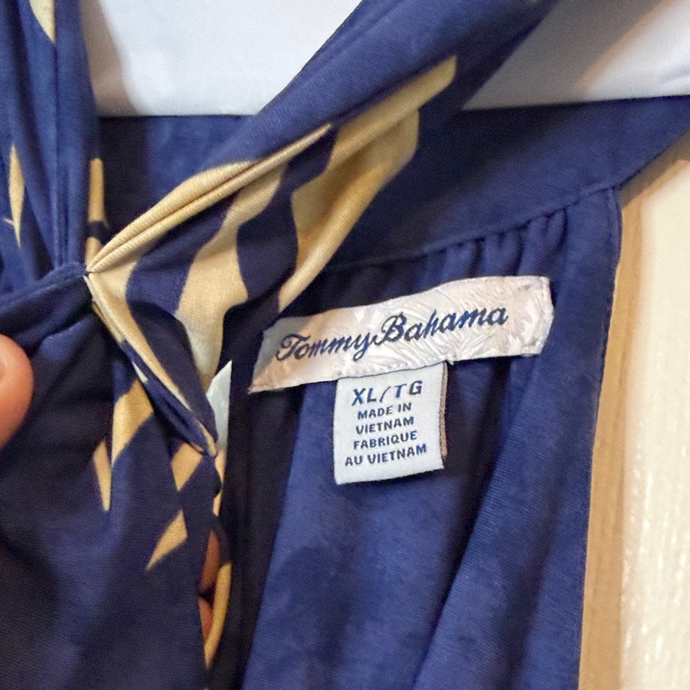 Tommy Bahama Elegant Blue and Cream Dress size XL - Picture 3 of 8